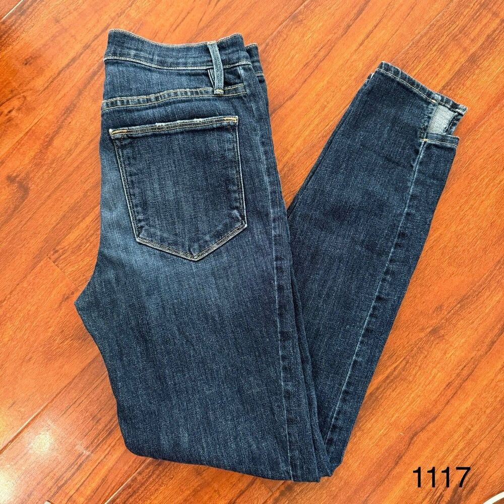 FRAME Le High Skinny Harway Denim Jeans Sz 28 Dark Wash Blue Stretch High Rise